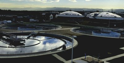 An aerial view of the water treatment center. Learn more about Mission, Vision & Values